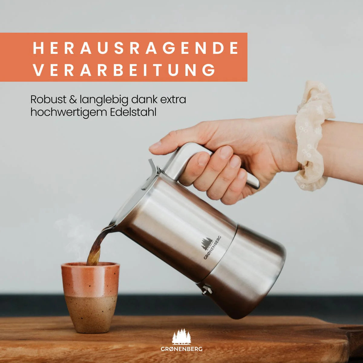 Grønenberg Espressokocher Edelstahl