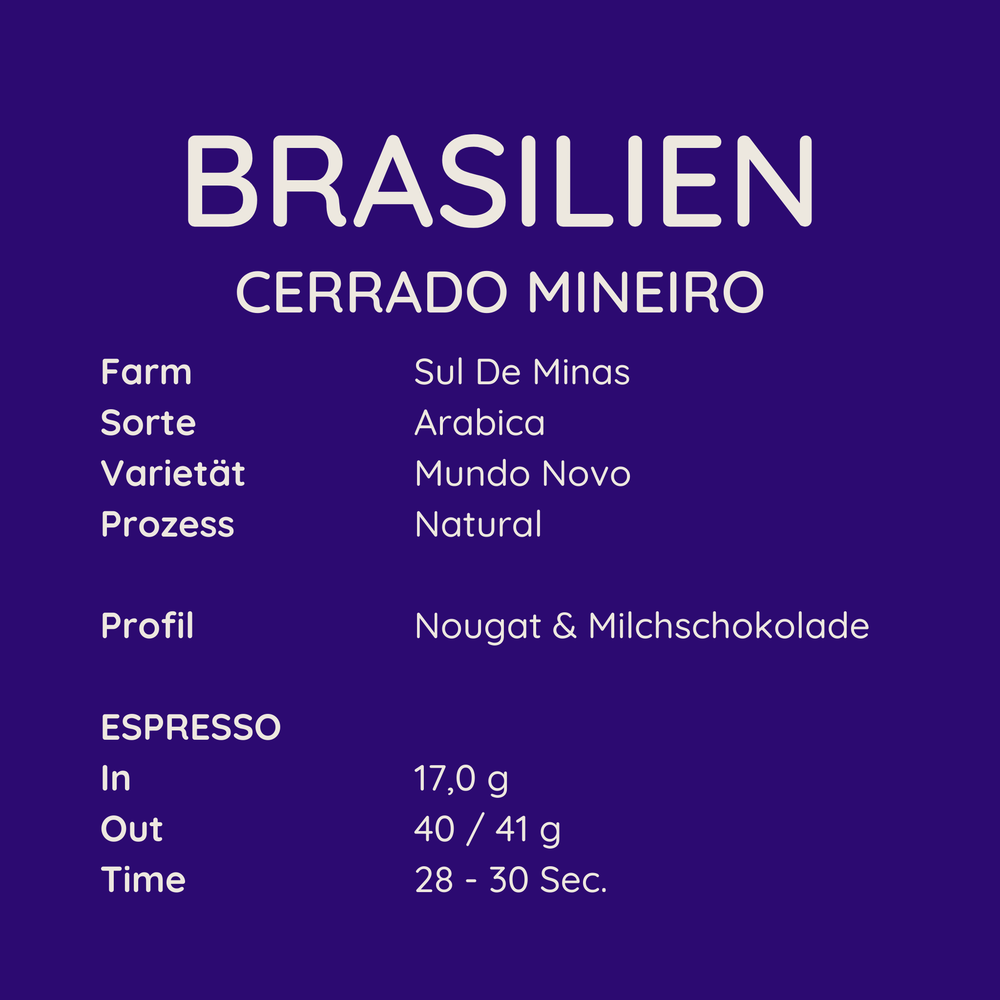 Brasilien Cerrado Mineiro ESPRESSO